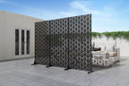 Square 01 Black Galvanized Steel Screen 183x90x40cm