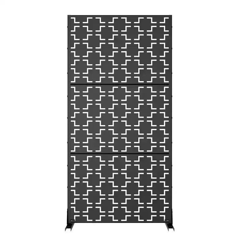 Brise-vue en acier galvanisé noir 183x90x40cm – Design carré
