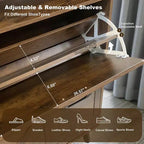 Rangement à chaussures, Meuble de rangement à chaussures autoportant avec 4 tiroirs basculants et design de porte de grange, Commode à chaussures étroite et mince, pour entrée, hall, couloir