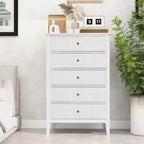 Heynemo Fluted 3 or 5 Drawer Dresser  Tall Striped Chest with Silent Slides for Bedroom, Living Room, Hallway, Entryway