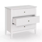 Commode haute cannelée à 3 ou 5 tiroirs avec coulisses silencieuses – Chambre et entrée