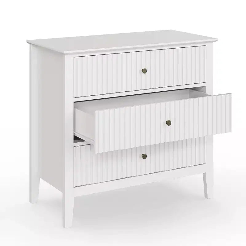 Commode haute cannelée à 3 ou 5 tiroirs avec coulisses silencieuses – Chambre et entrée