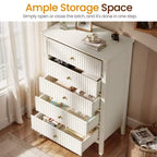 Commode haute cannelée à 3 ou 5 tiroirs avec coulisses silencieuses – Chambre et entrée