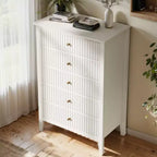 Commode haute cannelée à 3 ou 5 tiroirs avec coulisses silencieuses – Chambre et entrée