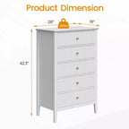 Commode haute cannelée à 3 ou 5 tiroirs avec coulisses silencieuses – Chambre et entrée