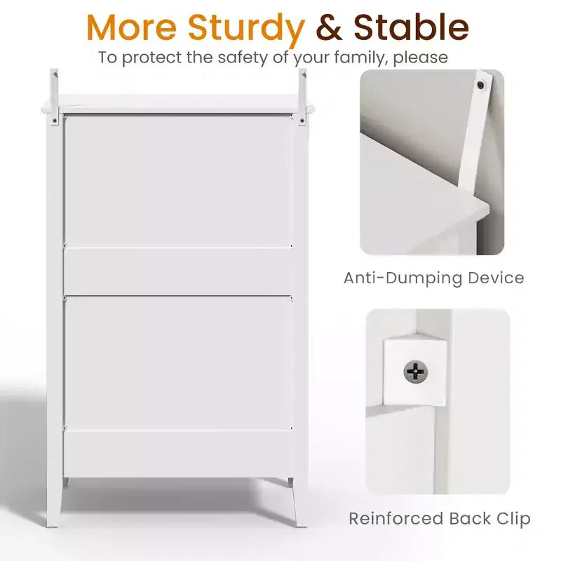 Commode haute cannelée à 3 ou 5 tiroirs avec coulisses silencieuses – Chambre et entrée
