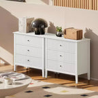 Commode haute cannelée à 3 ou 5 tiroirs avec coulisses silencieuses – Chambre et entrée