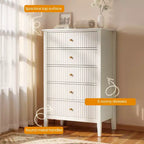 Commode haute cannelée à 3 ou 5 tiroirs avec coulisses silencieuses – Chambre et entrée