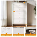 Commode haute cannelée à 3 ou 5 tiroirs avec coulisses silencieuses – Chambre et entrée