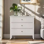Commode haute cannelée à 3 ou 5 tiroirs avec coulisses silencieuses – Chambre et entrée