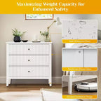 Commode haute cannelée à 3 ou 5 tiroirs avec coulisses silencieuses – Chambre et entrée