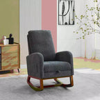 Fauteuil à bascule avec dossier haut, poche latérale et repose-pieds rétractable