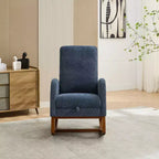 Fauteuil à bascule avec dossier haut, poche latérale et repose-pieds rétractable
