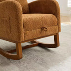 Fauteuil à bascule avec dossier haut, poche latérale et repose-pieds rétractable