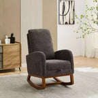 Fauteuil à bascule avec dossier haut, poche latérale et repose-pieds rétractable