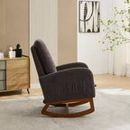 Fauteuil à bascule avec dossier haut, poche latérale et repose-pieds rétractable