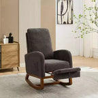 Fauteuil à bascule avec dossier haut, poche latérale et repose-pieds rétractable