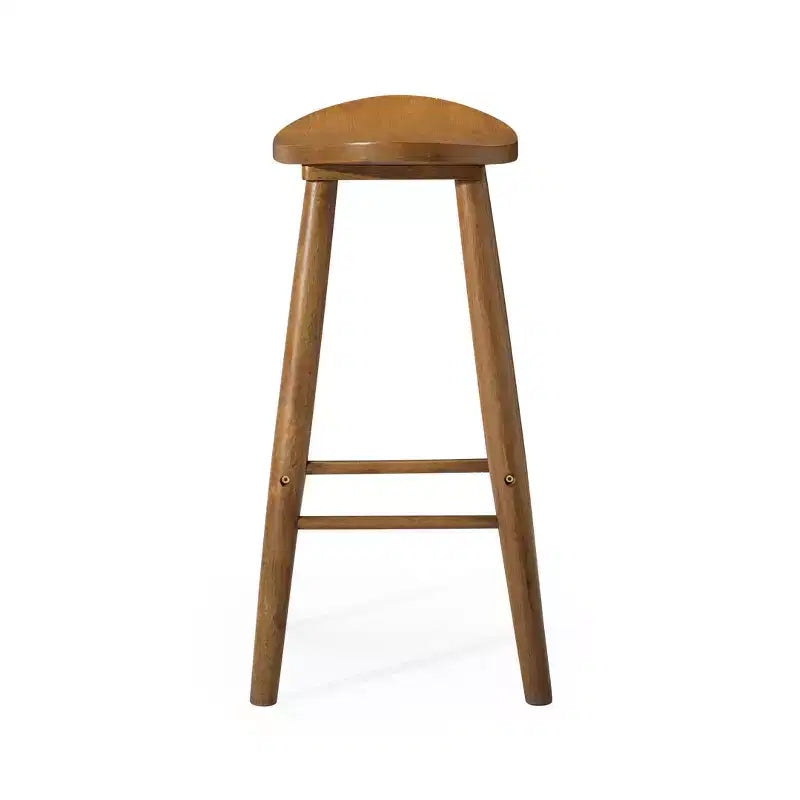 Tabouret de bar en bois sans dossier de 76 cm avec assise en forme de selle – Cuisine et îlot de cuisine