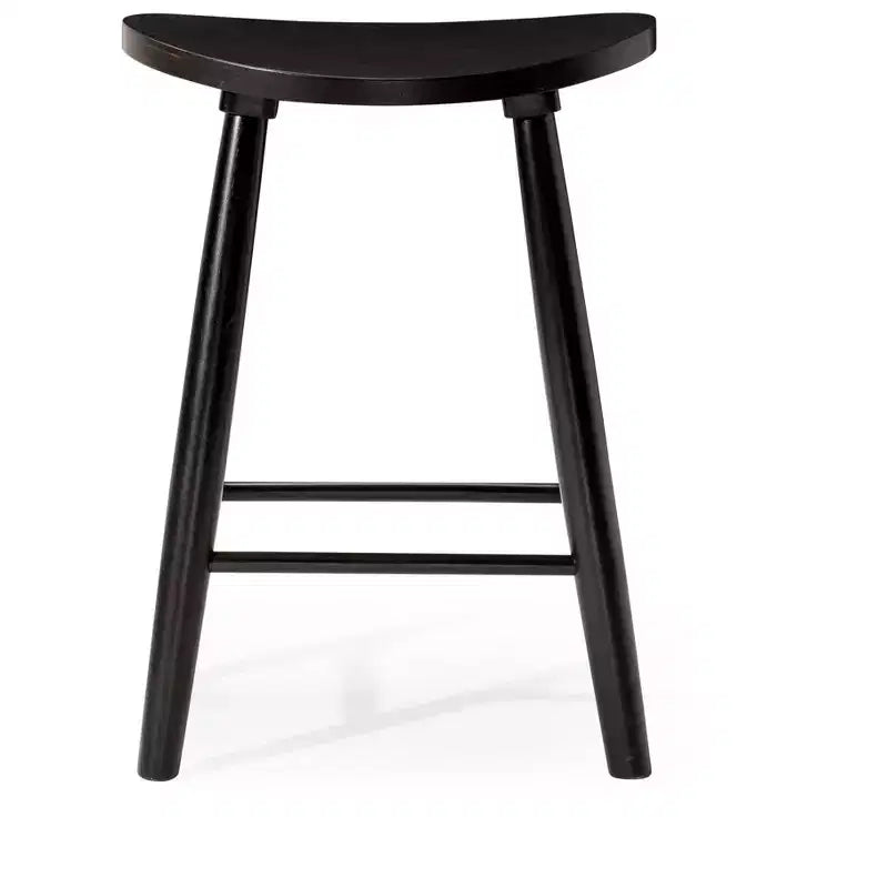 Tabouret de bar en bois sans dossier de 76 cm avec assise en forme de selle – Cuisine et îlot de cuisine