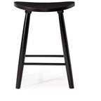 Tabouret de bar en bois sans dossier de 76 cm avec assise en forme de selle – Cuisine et îlot de cuisine