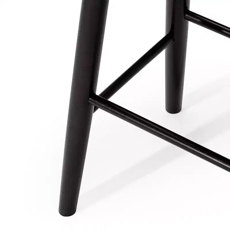 Tabouret de bar en bois sans dossier de 76 cm avec assise en forme de selle – Cuisine et îlot de cuisine