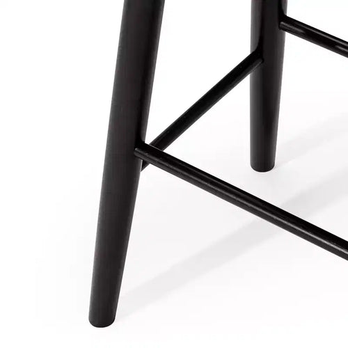 Tabouret de bar en bois sans dossier de 76 cm avec assise en forme de selle – Cuisine et îlot de cuisine