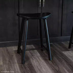 Tabouret de bar en bois sans dossier de 76 cm avec assise en forme de selle – Cuisine et îlot de cuisine