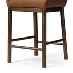 Tabouret de comptoir à dossier haut 26" avec revêtement en similicuir et cadre en bois