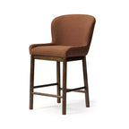 Tabouret de comptoir à dossier haut 26" avec revêtement en similicuir et cadre en bois