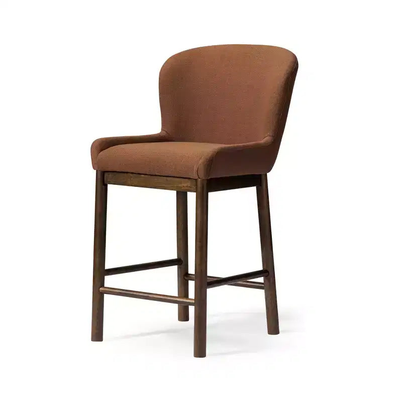 Tabouret de comptoir à dossier haut 26" avec revêtement en similicuir et cadre en bois