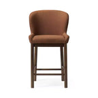 Tabouret de comptoir à dossier haut 26" avec revêtement en similicuir et cadre en bois