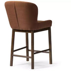 Tabouret de comptoir à dossier haut 26" avec revêtement en similicuir et cadre en bois