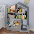 Étagère à Livres pour Enfants, Organisateur de Rangement de Jouets, Bibliothèque en Bois pour Enfants avec Lumière à Détecteur de Mouvement, Bibliothèque Maison de Poupée pour Salle de Jeux Chambre d'Enfant Crèche Salle de Classe