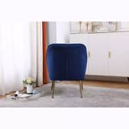 Fauteuil d'appoint en velours Mid-Century avec pieds en bois doré