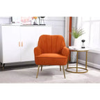 Fauteuil d'appoint en velours Mid-Century avec pieds en bois doré