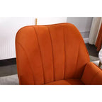 Fauteuil d'appoint en velours Mid-Century avec pieds en bois doré