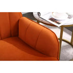 Fauteuil d'appoint en velours Mid-Century avec pieds en bois doré
