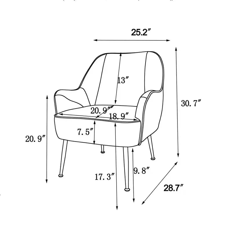 Fauteuil d'appoint en velours Mid-Century avec pieds en bois doré