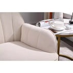 Fauteuil d'appoint en velours Mid-Century avec pieds en bois doré