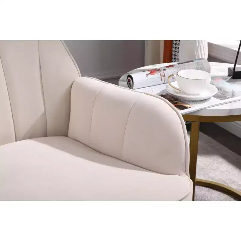 Fauteuil d'appoint en velours Mid-Century avec pieds en bois doré
