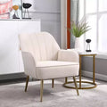 Fauteuil d'appoint en velours Mid-Century avec pieds en bois doré