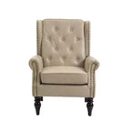 Fauteuil d'appoint capitonné en similicuir avec pieds en bois – Capacité de 113 kg