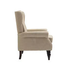 Fauteuil d'appoint capitonné en similicuir avec pieds en bois – Capacité de 113 kg