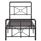 Cadre de lit simple industriel en fer avec motif en croix – Sommier plateforme