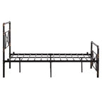 Cadre de lit simple industriel en fer avec motif en croix – Sommier plateforme