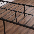 Cadre de lit simple industriel en fer avec motif en croix – Sommier plateforme