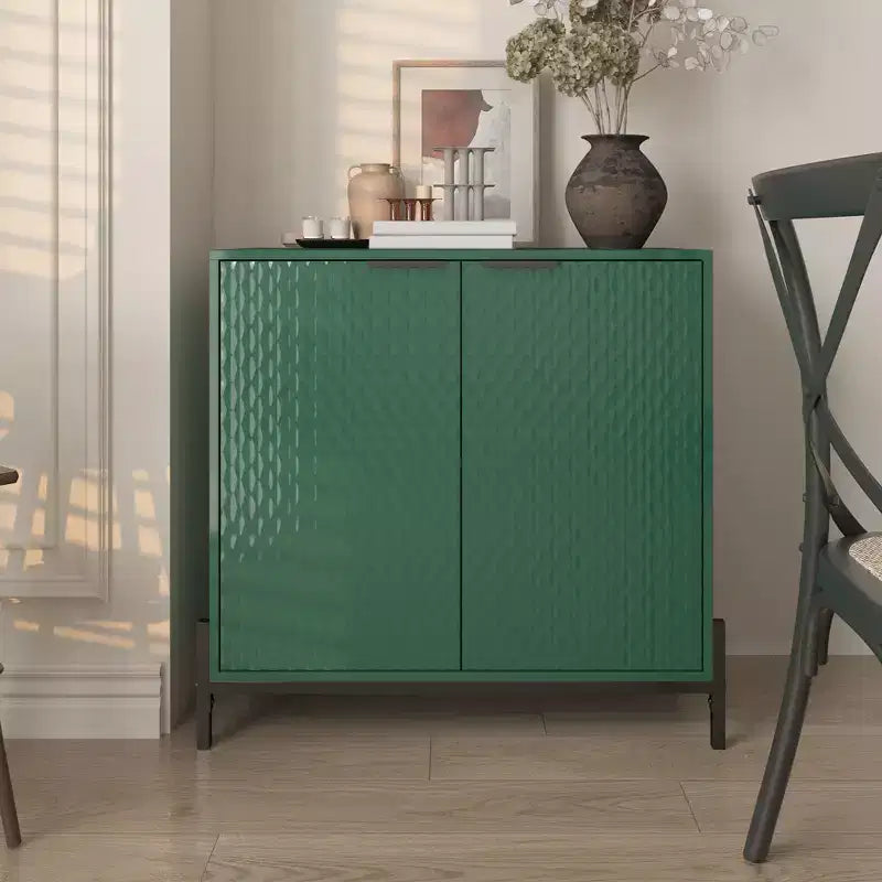 Armoire de rangement d'appoint à 2 portes avec 3 étagères réglables – 80 cm
