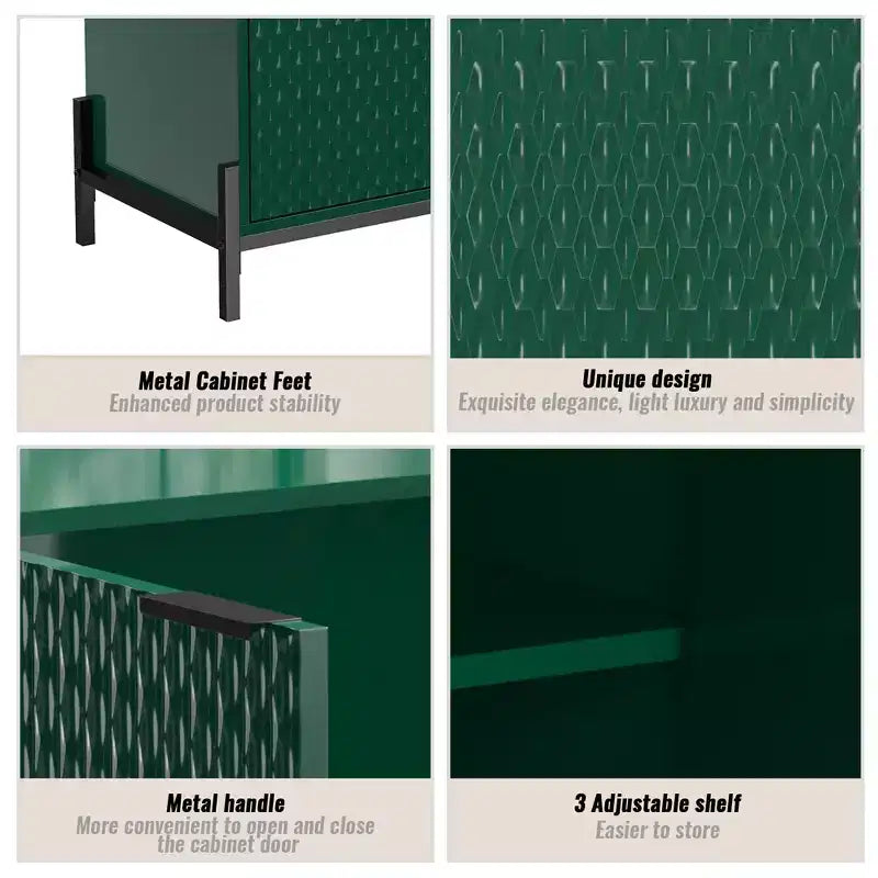 Armoire de rangement d'appoint à 2 portes avec 3 étagères réglables – 80 cm