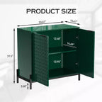 Armoire de rangement d'appoint à 2 portes avec 3 étagères réglables – 80 cm