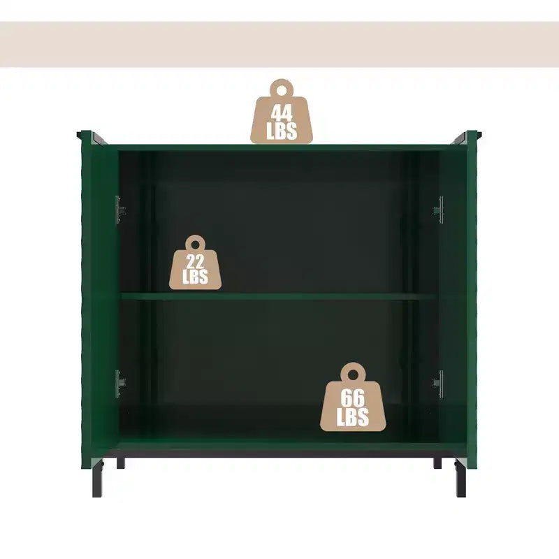 Armoire de rangement d'appoint à 2 portes avec 3 étagères réglables – 80 cm